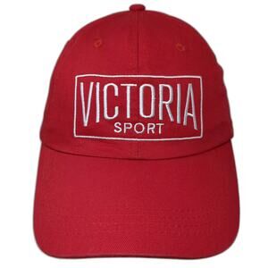 Victoria Sport Red White Embroidered Baseball Cap One Size Adjustable Hat Cotton